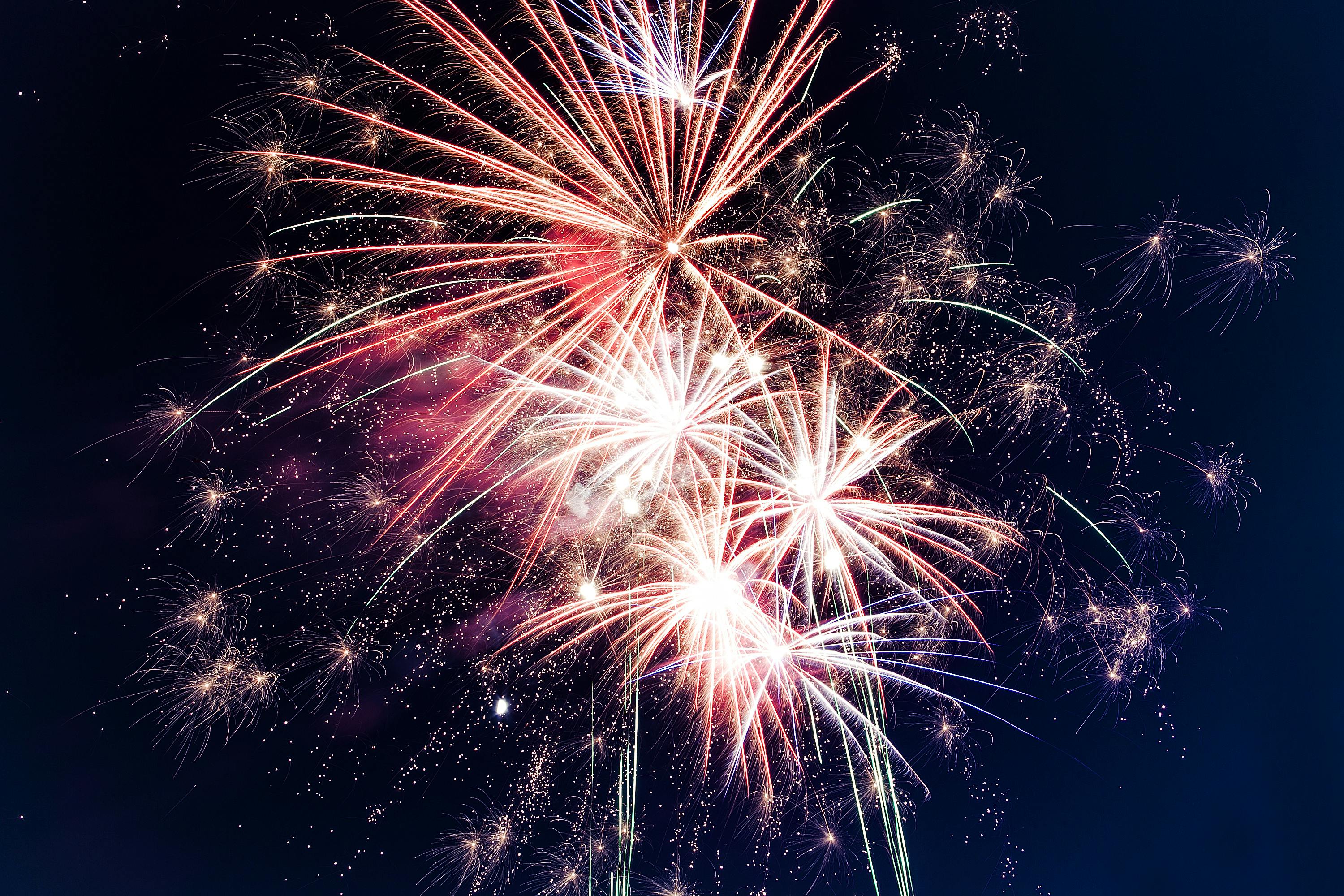 Fireworks in the sky at night